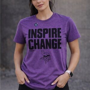 Purple NFL Minnesota Vikings Inspire Change Women Soft‎ Purple T-Shirt size S